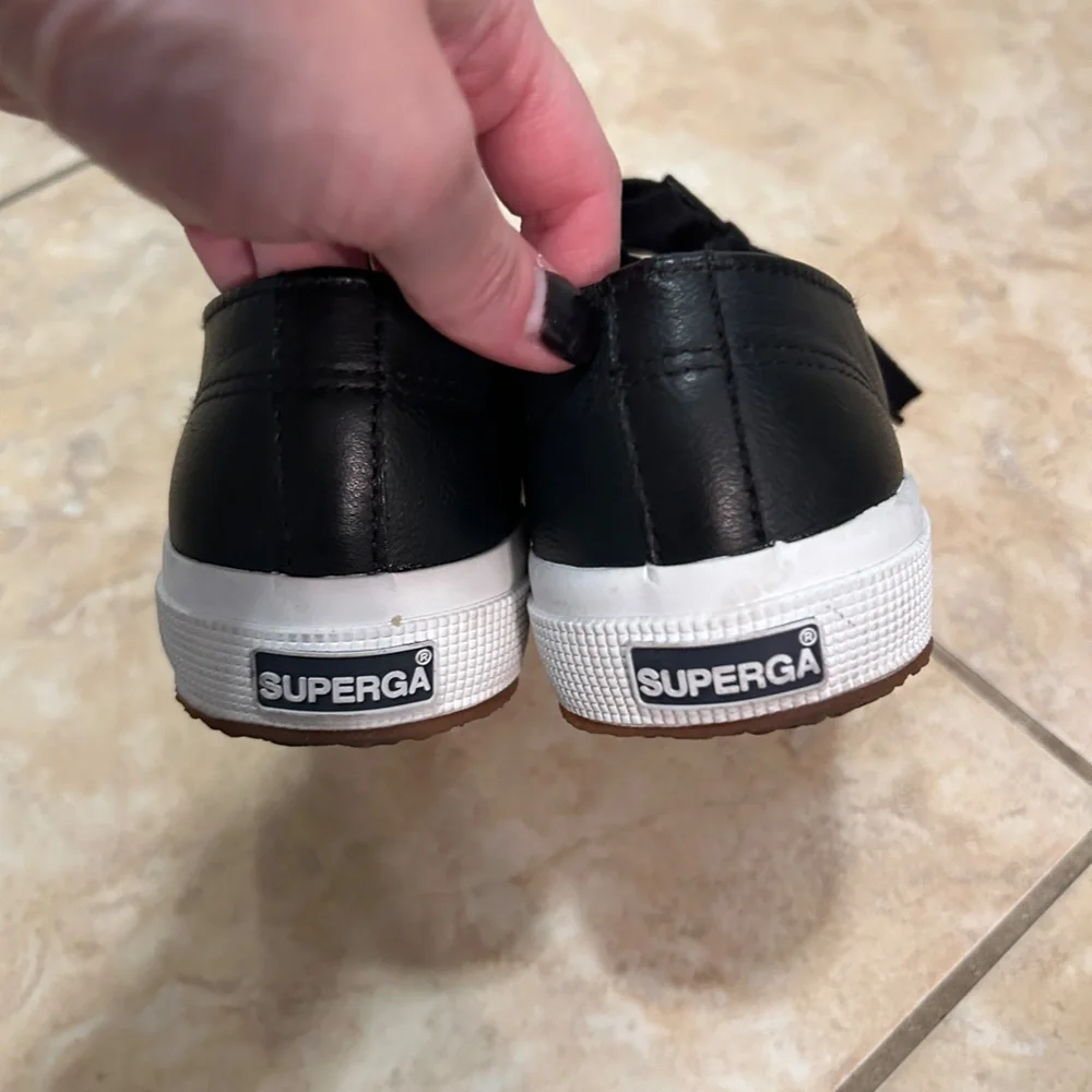 Superga 2750 COTU Classic Sneaker Black Leather Size 37/6.5